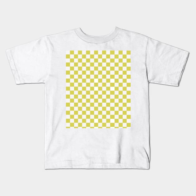 Checkerboard Green pattern Kids T-Shirt by Vintage Dream